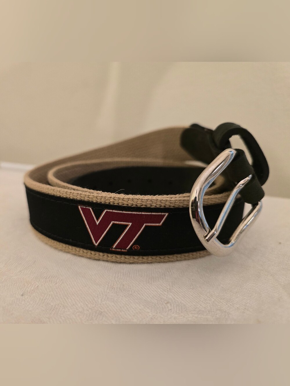Zep-Pro Virginia Tech VT Embroidered Canvas Men's Belt - Black/Tan Suze 36